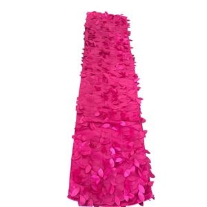 Hot Pink 3D Petal Table Runner 13x106" Satin Fuchsia Floral Wedding Event Decor